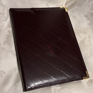Elegant and Soft Eel Skin Portfolio with Gold Accent Corners